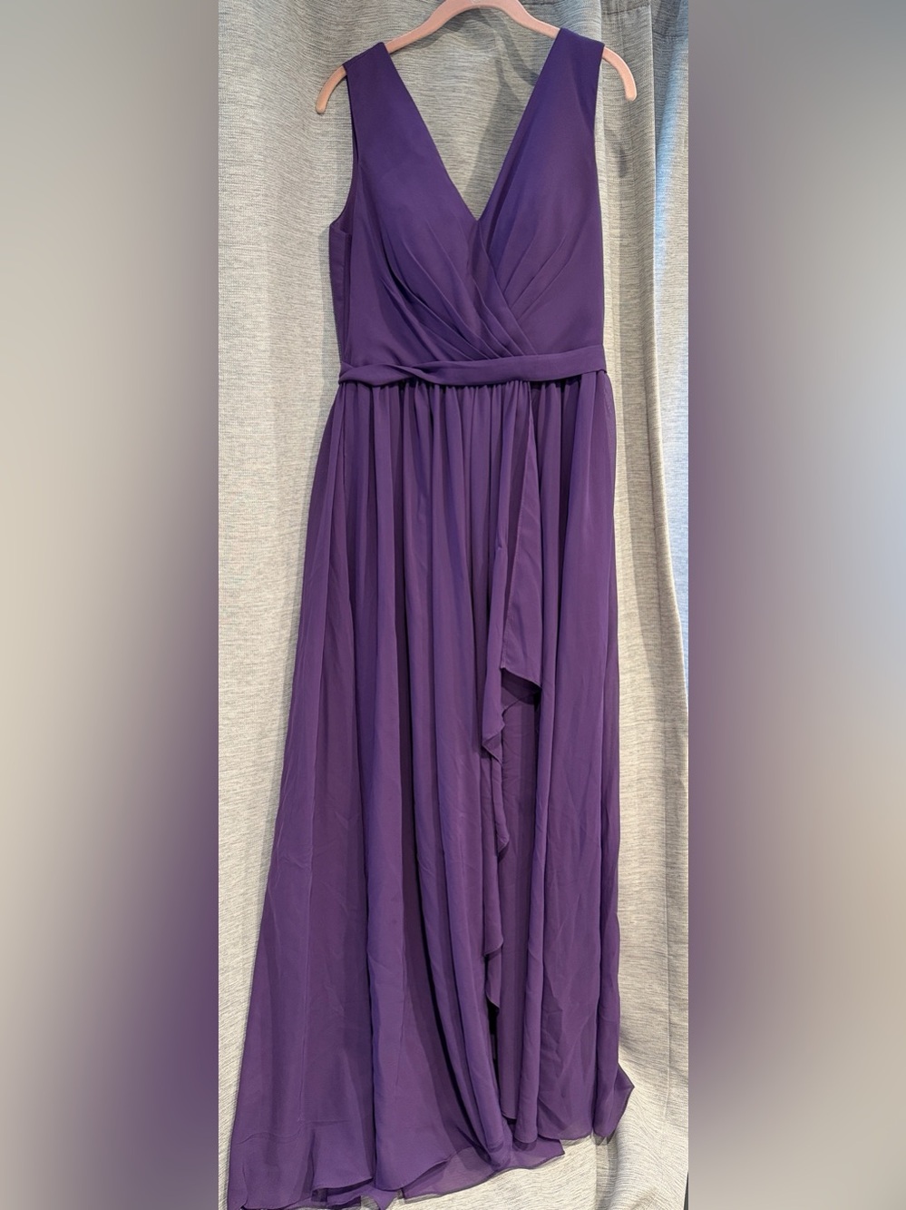 Women’s V-Neck Purple Chiffon Maxi Dress